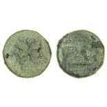 Roman Republic, Pompey the Great, Sicily (c. 43-36 BC), Æ As, 23.72g, 31mm, laureate head of Ja...