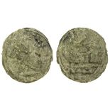 Roman Republic, Rome (c. 217-215 BC), As, 112.57g, 54.5mm, laureate and bearded head of Janus,...