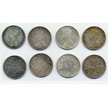 British India, Victoria (1837-1901), Rupees, 1878 (4), Calcutta, Bombay (3), different die vari...