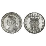 Cromwell, Halfcrown, 1658, laureate and draped bust left, rev. crowned and garnished shield (ES...