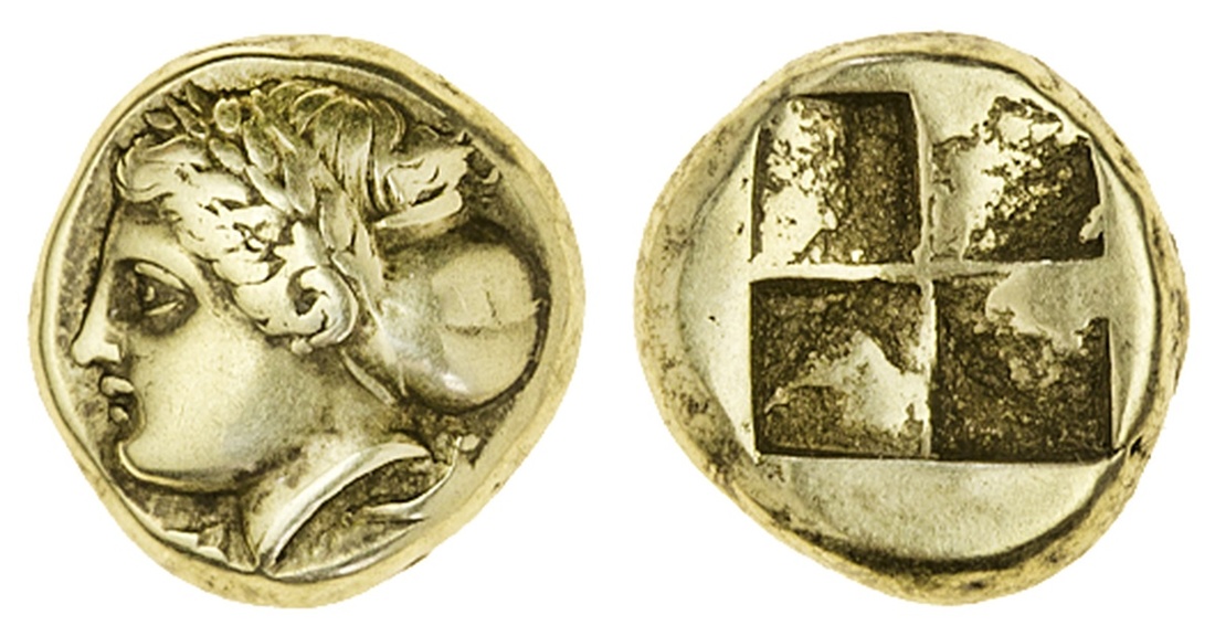 Ionia, Phokaia (c. 387-326 BC) EL Hekte, 2.54g, laureate female head left, hair in sakkos, rev....