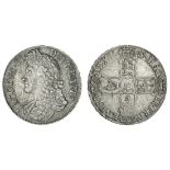 James II (1685-88), Crown, 1687 tertio, second laureate and draped bust left, rev. crowned shie...