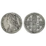 George II (1727-60), Crown, 1739 dvodecimo, young laureate, draped and cuirassed bust left, rev...