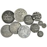 India, East India Company, Madras Presidency, dump Rupees (2), lotus bud, fixed ry.6, Milled Co...