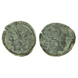 Roman Republic, Rome (c. 189-180 BC), Æ As, 38.19g, 36mm, laureate head of Janus, above I, rev....