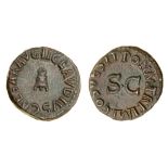 Claudius (41-54), Æ Quadrans, 2.79g, Rome, AD 41, ti claudius caesar aug, modius, rev., cos des...