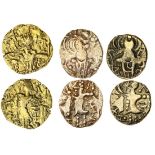 Kidarite, (c. late 4th century), base gold Dinars (3), Taxila, possibly Vahi (1), Jammu and Kas...