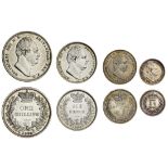 William IV (1830-37), silver coins (4), Shilling, 1834; Sixpence, 1835; Threepence, 1835; Three...