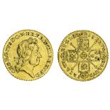 George I (1714-27), Quarter-Guinea, 1718, laureate head right, rev. crowned shields cruciform,...