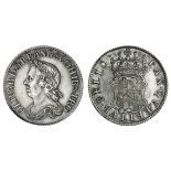 Cromwell, Shilling, 1658, laureate and draped bust left, rev. crowned and garnished shield (ESC...