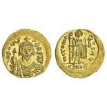 Phocas (602-610), AV Solidus, 4.47g, Constantinople, c. AD 602-603, officina , crowned, draped...