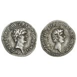 Second Triumvirate, Marc Antony and Octavian (43-33 BC), AR Denarius, 3.39g, military mint - Ep...