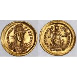 Constantius II, as Caesar (323-361), AV Solidus, 4.51g, Arles, c. AD 355-60, fl ivl constantius...