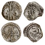 Early Anglo-Saxon England, secondary phase (c. 710-760), silver Sceattas, series J ('York') (2)...