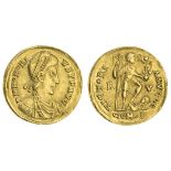 Honorius (393-423), AV Solidus, 4.43g, Ravenna, c. AD 402-406, diademed, draped and cuirassed b...