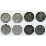 British India, Victoria (1837-1901), Rupees, 1879 (4), Calcutta, Bombay (3), different die vari...