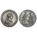 George III, Coronation, 1761, in silver, by L. Natter, laureate and armoured bust right, rev. K...