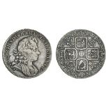 George I (1714-27), Halfcrown, 1720 over 17 sexto, laureate, draped and cuirassed bust right, r...