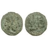 Roman Republic, Rome (c. 217-215 BC), As, 111.62g, 52mm, laureate and bearded head of Janus, re...