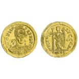 Zeno (476-491), AV Solidus, 4.43g, Constantinople, officina a, helmeted and cuirassed bust thre...