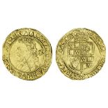 James I (1603-25), Half-Laurel, third coinage, 4.46g, m.m. trefoil, fourth laureate, draped and...