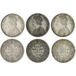 British India, Victoria (1837-1901), Half-Rupees (3), 1882, Bombay, 4½ panels in jabot, 1884 (2...