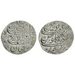 India, Mughal Empire, Aurangzeb (1658-1707), Rupee, 11.48g, Kashmir, AH1118, ry.51, overstruck...