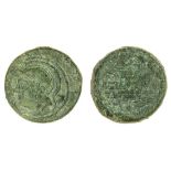 Roman Republic, Rome (c. 217-212 BC), Æ Uncia, 14.85g, 21mm, helmeted head of Roma left, rev. p...
