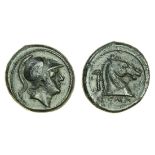 Roman Republic, Rome (c. 241-235 BC), Æ Litra, 3.54g, 17mm, head of beardless Mars right, weari...