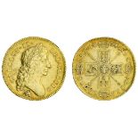 Charles II (1660-85), Five-Guineas, 1684 tricesimo sexto, second laureate head right, elephant...