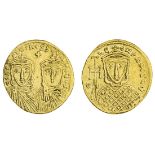 Constantine V (741-775), AV Solidus, 4.40g, Constantinople, officina , facing busts of Constant...