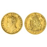 George IV (1820-30), Sovereign, 1826, bare head left, rev. crowned garnished shield (Marsh 11;...