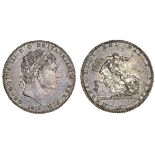 George III (1760-1820), Crown, 1819 lx, laureate head right, rev. St George and dragon (ESC 201...