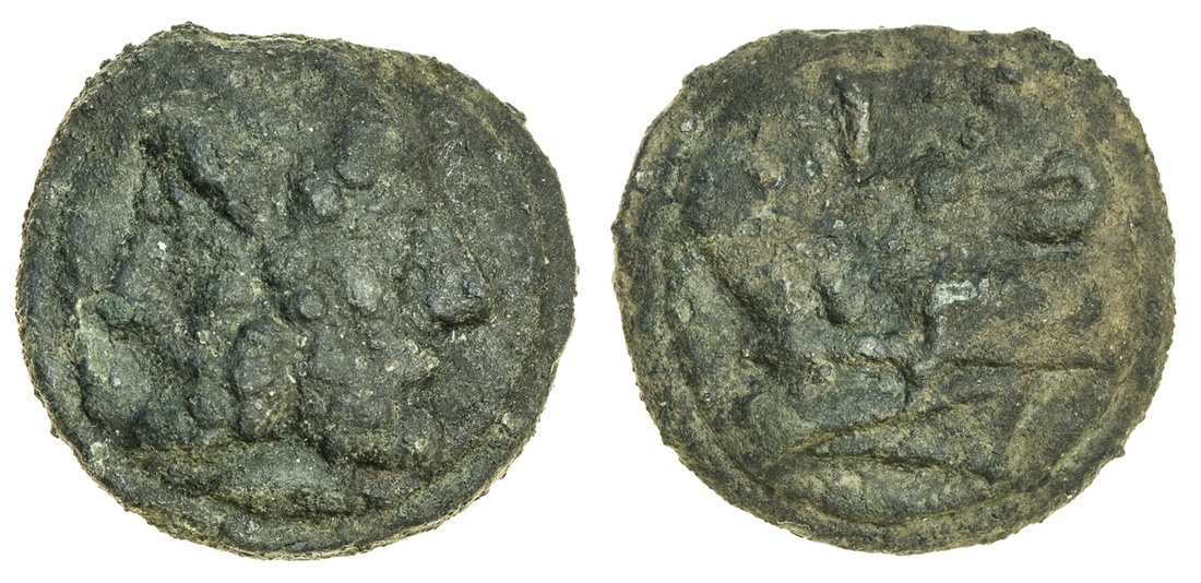 Roman Republic, Rome (c. 217-215 BC), Æ As, 98.02g, 46.5mm, laureate and bearded head of Janus,...