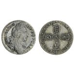 William III (1694-1702), Sixpence, 1696, Exeter, first laureate and draped bust right, e below,...