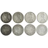 British India, Victoria (1837-1901), Half-Rupees (4), 1892, Bombay, 'B' incuse, 'C' incuse,1898...