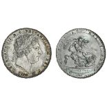 George III (1760-1820), Crown, 1820 lx, laureate head right, rev. St. George and dragon (ESC 20...