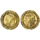 James I (1603-25), Half-Laurel, third coinage, 4.46g, m.m. trefoil/lis, fourth laureate bust le...