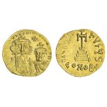 Heraclius (610-641), AV Solidus, 4.42g, Constantinople, officina s, facing busts of Heraclius o...