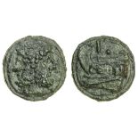 Roman Republic, Rome (c. 217-215 BC), Æ As, 141.86g, 54.5mm, laureate and bearded head of Janus...