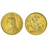 Victoria (1837-1901), Two-Pounds, 1887, 'Jubilee' bust left, rev. St George and dragon (S.3865)...