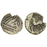 Celtic Gaul, Remi, Vocarant (c. 60-30 BC), AV Stater, 6.00g, eye right, rev. horse left, pellet...