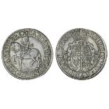 Charles I (1625-49), Halfcrown, Briot's first milled issue, 14.91g, m.m. flower and b, armoured...