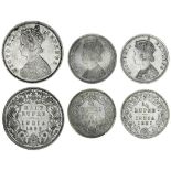 British India, Victoria (1837-1901), Half-Rupee, 1899, (B incuse and backwards), Quarter-Rupees...