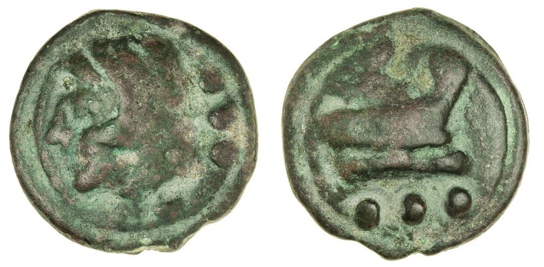 Roman Republic, Rome (c. 225-217 BC), Æ Quadrans, 69.07g, head of Hercules left, wearing lion s...