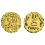 Constans II (641-668), AV Solidus, 4.50g, Constantinople, officina a, bust facing with long bea...