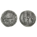 Marc Antony, AR Denarius, 'Legionary' type, Legio III, 3.85g, moving military mint, 31-30 BC, a...