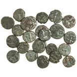 India, Kashmir Rajas (10th-12th century), AE Staters (24), derivative of Toramana type, various...