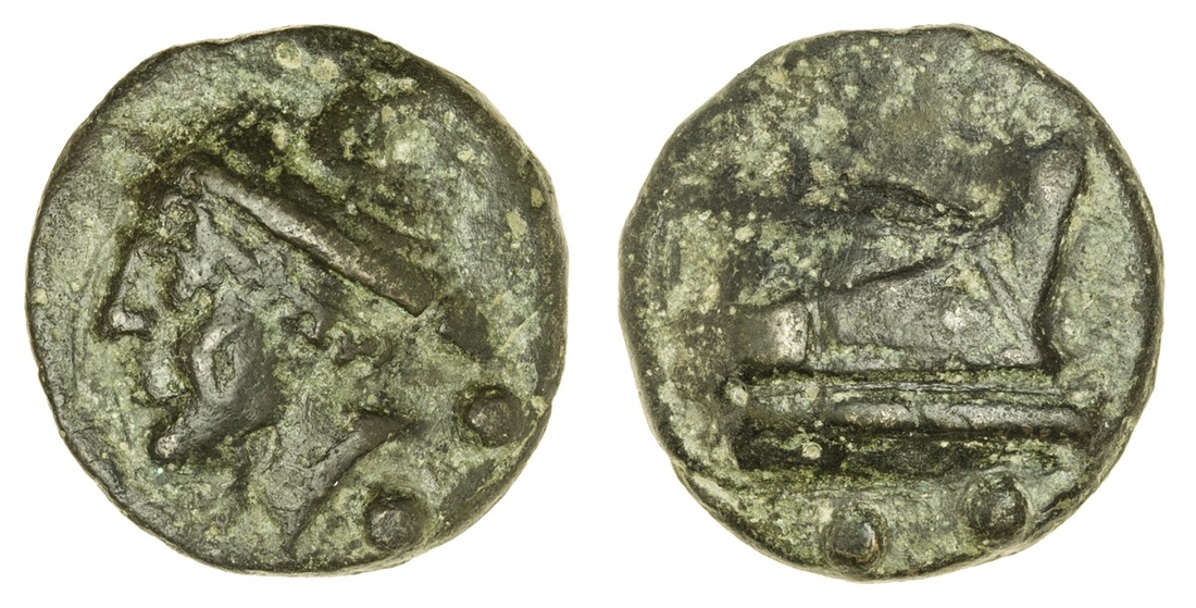 Roman Republic, Rome (c. 225-217 BC), Æ Sextans, 41.17g, 35.5mm, head of Mercury left, wearing...