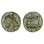 Roman Republic, Rome (c. 225-217 BC), Æ Sextans, 41.17g, 35.5mm, head of Mercury left, wearing...